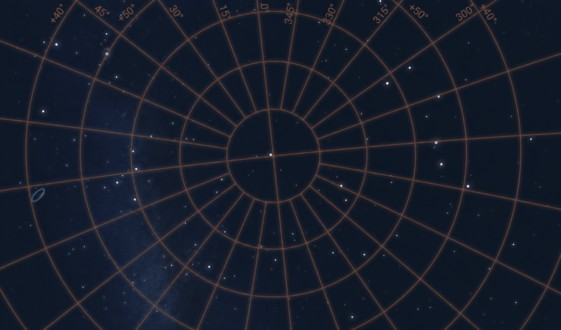 What does the night sky look like from the North Pole?